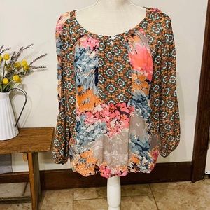 Anthropologie fig and feather top